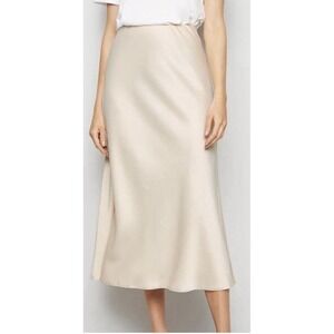 NEW! Ripe Lexie Satin Slip Midi Skirt Maternity Champagne Cream SZ S